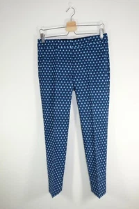 Prada Blue Triangle Patterned Geometric Wool Pants Size 38 - Picture 1 of 8