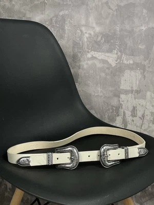 Cinturón vintage estilo Bb Simons vanguardista hebillas dobles Y2K  Foto 1 de 4