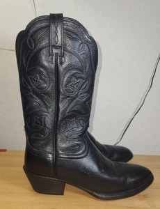 Ariat Heritage Women's Black Leather Western Boots Size 5.5B Wide R Toe 10001037 - Picture 1 of 17