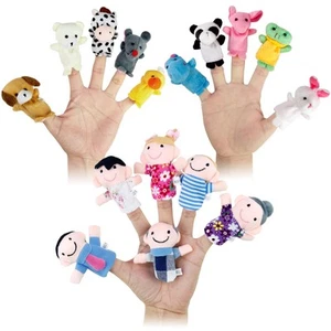 16Pcs Finger Puppets Set Soft Plush Animals Finger Pupper Toys for Story Telling - Picture 1 of 8