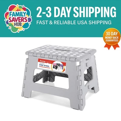 Sturdy Portable Step Stool 9'' - Foldable Design with Safety Edges for All Ages - Image 1 of 4