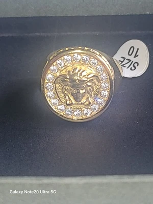 Anel masculino Versace de ouro 18k cabeça de medusa - Imagem 1 de 4
