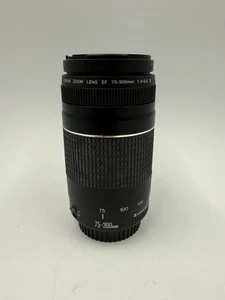 Canon EF 75-300mm f/4-5.6 III Zoom Lens (Len Cap Ring, Small Chip, See Pics) - Picture 1 of 4
