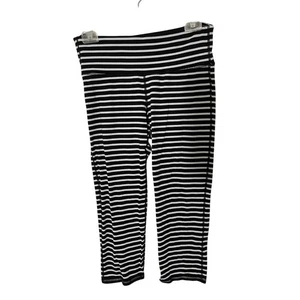 Athleta Women's Jail House Rock Stripe Gym Girl Capri Pilates Leggings - Picture 1 of 4