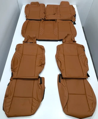 For Dodge Challenger RT GT SRT 392 2015-2023 Camel Leather Seat Covers AT54 - Image 1 of 4