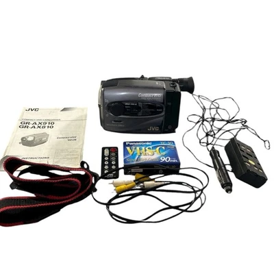 JVC GR-AX910 VHS-C Camcorder and Accessories Partially Tested Works *See Notes* - Image 1 of 4