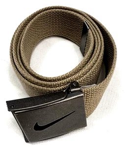 Nike Golf Men's Mesh Belt 44" Tan Logo On Metal Buckle Adjustable Quick Release - Picture 1 of 6