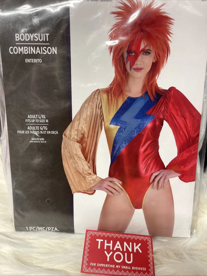 Glam Rock 紧身衣 Bowie Star F万圣节成人 L/XL 服装配件 — 第 1/1 张图片