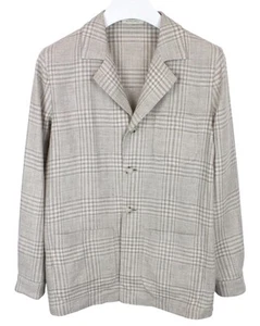 SUITSUPPLY Greenwich Camicia Giacca Uomo 50 Lino Lana Tacca Bavero Sfoderato INDOSSATO 1x - Foto 1 di 9