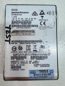 HP MO1600JEFPC 1.6TB 2.5" 12Gb/s SAS Solid State Drive P/N: 779185-001 Tested - Picture 1 of 1