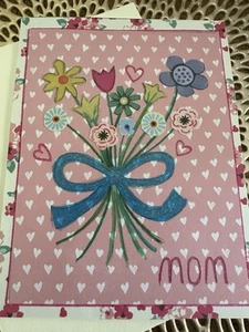 Handmade Mother’s Day Greeting Card With Envelope Multi Media Folding Card - Picture 1 of 4