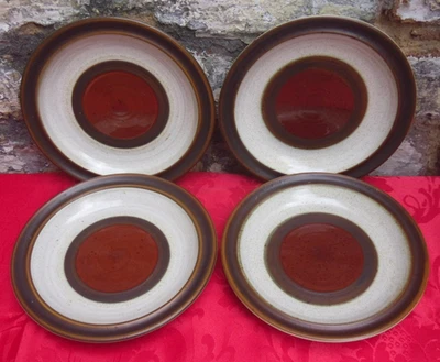 4 Denby Potters Wheel Side Plates Vintage Brown Oatmeal Speckle Stoneware 17 cm - Image 1 of 4