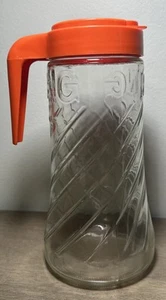 Vintage Anchor Hocking TANG Glass Juice Bottle Pitcher – 1 Quart Swirl Design - Picture 1 of 5