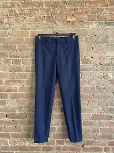 Polo Ralph Lauren Women’s Slim Dress Pants, Sz 4 Blue White Pinstripe Wool - Picture 1 of 9