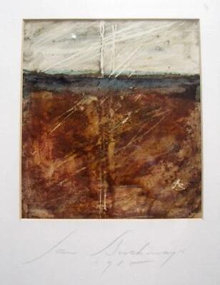 Jan Buchmayer - abstrakte Küstenlandschaft - Gouache - signiert - dat. 1985 - Bild 1 von 4