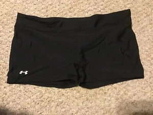 NEW! UNDER ARMOUR XL Women 3" SHORTY Compression Volleyball Shorts - Heatgear - Picture 1 of 5