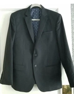 Vitale Barberis Canonico Blue+White Design Blazer Suit Jacket Mens 100% Wool 110 - Picture 1 of 7