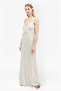 Maxi abito da sposa French Connection estivo bianco Georgina pizzo UK 6 rrp £ 160. - Foto 1 di 5
