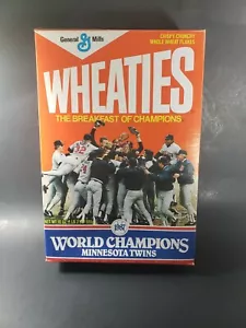 Caja de trigo de los Mellizos de Minnesota 1987 abierta vacía - Imagen 1 de 11