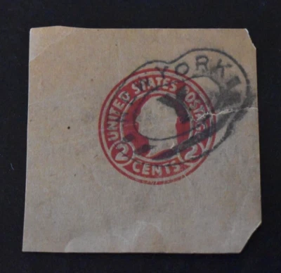 1920 - U.S. Envelope Cut Sc# W435 2 Cent Washington - Used. b - Image 1 of 2
