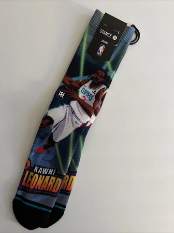Stance NBA LA Clippers Kawhi Leonard Fast Break Crew Socks Men's L 9-13 NEW Cover