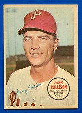 1967 TOPPS PIN-UPS # 14 JOHNNY CALLISON  PHILADELPHIA PHILLIES  NM FREE SHIPPING