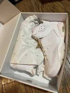 BRAND NEW Air Jordan Retro 6 Gold Hoops DH9696-100 Women's Sizes 12W - Picture 1 of 6
