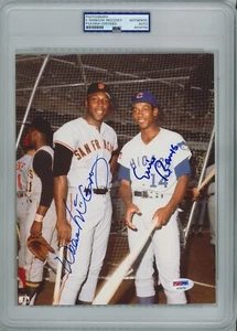ERNIE BANKS & WILLIE MCCOVEY DUAL SIGNED 8X10 PSA AF04750 ENCAPSULATED - Picture 1 of 2