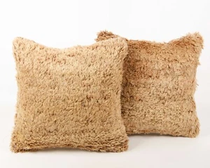 2 Set of Wool Jute Cushion Cover Throw Indian Vintage Handmade Kilim Rug Pillows - Picture 1 of 4