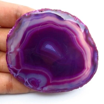 Handmade Slice Purple Geode Cabs 62x58 mm Natural Agate Slice Gems 235Cts BS-964 - Image 1 of 4