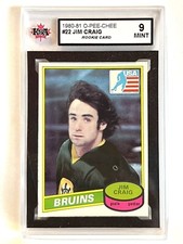 1980-81 O-Pee-Cher #22 NHL Hockey Jim Craig Rookie KSA 9 Mint
