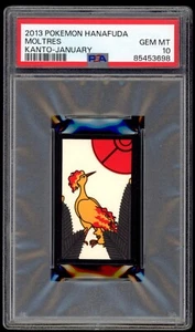 2013 PSA 10 Gem Mint Moltres Kanto January Hanafuda Pokemon Card Japanese - Picture 1 of 2