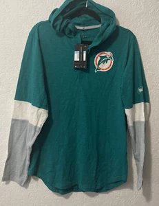 Nike Historic Henley Vintage DOLPHINS Hooded Sweatshirt NKBR-437M Men Sz Medium - Picture 1 of 4