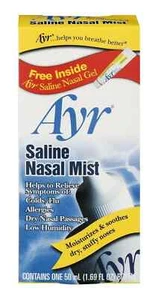 Ayr Saline Nasal Mist Moisturizes & Soothes Dry Stuffy Nose Gluten Free 1.69 oz - Picture 1 of 1