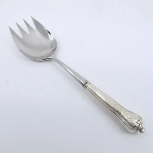 ROSENBORG by GEORG JENSEN Silverplate & Stainless Bowl Salad Serving Fork EPNS - Picture 1 of 6