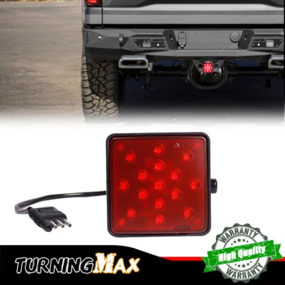 2" 12V Trailer Hitch Cover Light 15 Led Tow Rear Tail Light Stop Brake Light US - Image 1 of 4