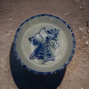Vintage Eldreth 11" Round Pottery Bird Pie Plate Dish Signed 2001 No Damage - Picture 1 of 4