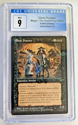 MTG FALLEN EMPIRES Ebon Praetor CGC GRADED 9 - Image 1 of 2