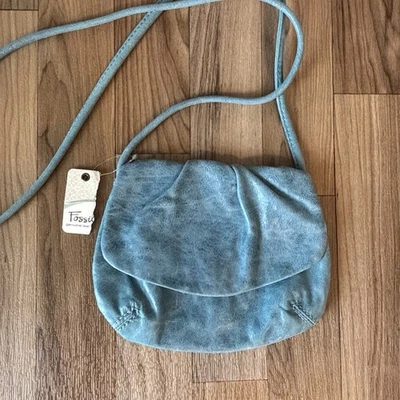 Bolso Bandolera de Cuero Verde Azulado Fossil Mini Pequeño Cuero Envejecido Foto 1 de 4