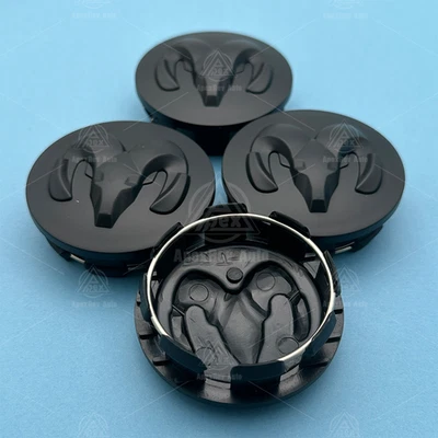 Four pieces For Ram 1500 Matte Black Wheel Hub Center Caps Covers 63mm 2013-2019 - Image 1 of 4