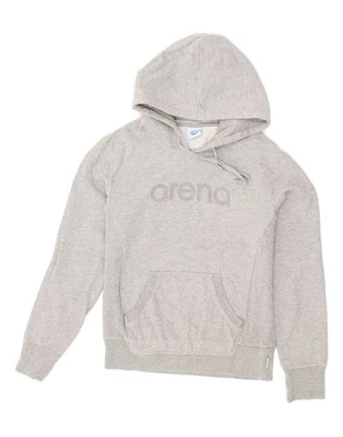 ARENA Girls Graphic Hoodie Jumper 13-14 Years 2XS Grey Flecked Cotton RE08 - Image 1 of 4