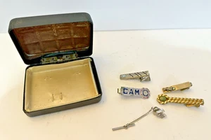 Vintage Lot of Gold and Silver Tone Tie Clips CAM Fish w/ Swank Box - Picture 1 of 5