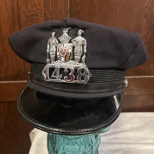 Maryland Baltimore County Police Uniform Hat With Enameled Badge Obsolete - Picture 1 of 7