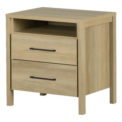 South Shore Gravity 2-Drawer Nightstand  Natural Ash - Image 1 of 4