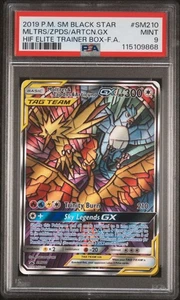 Pokémon SM 2019 Black Star Promo SM210 Moltres & Zapdos & Artuno GX PSA 9 como nuevo - Imagen 1 de 2