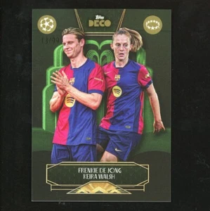 2026 Topps Deco Frenkie De Jong Keira Walsh Then&Now Green 13/99 Barcelona 51160 - Picture 1 of 2