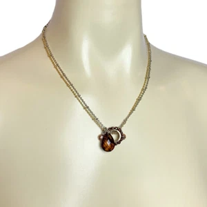 Napier Double Stranded Pendant Necklace 18.5" New Msrp $32.00 - Picture 1 of 2