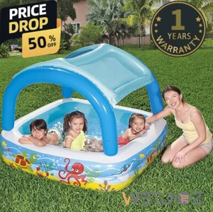 Inflatable Kids Pool Canopy Play Pool Portable Swimming Pool Family Pool 55"x55" - Picture 1 of 6