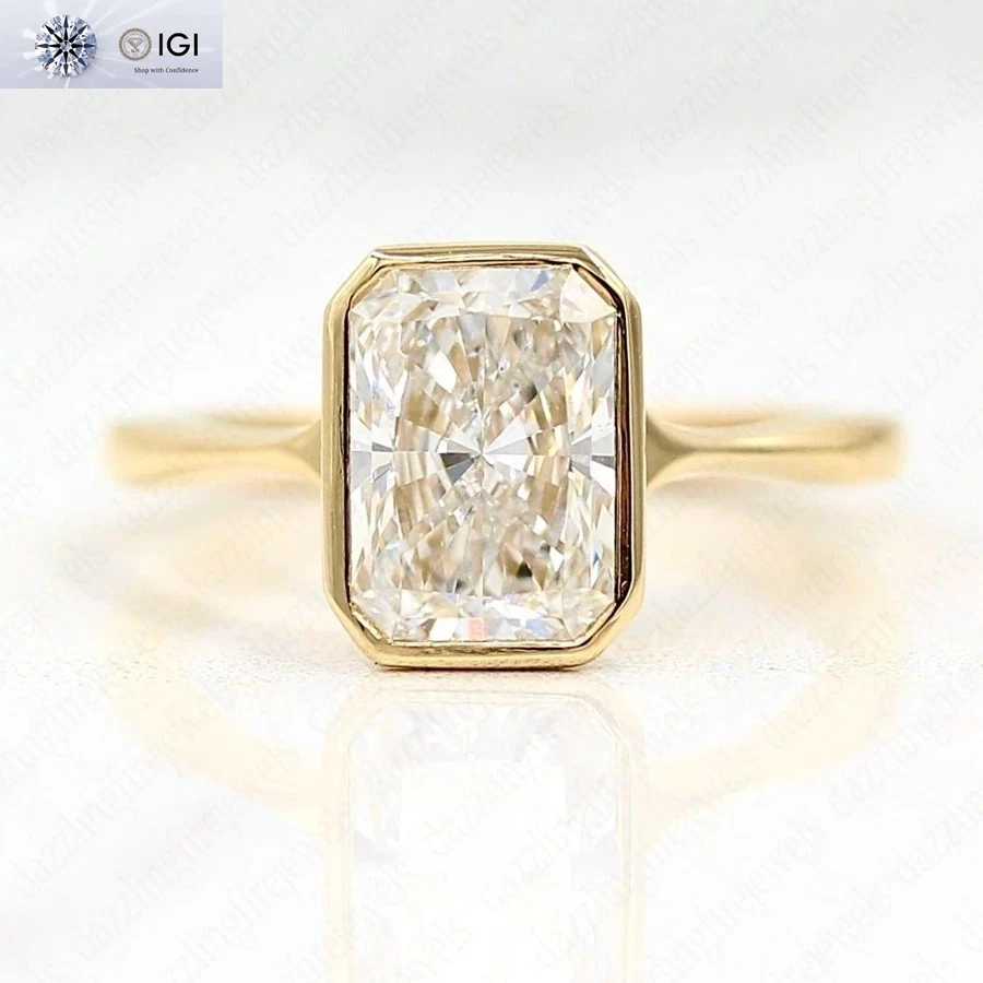 2.80Ct Radiant G VVS1 IGI Lab Grown Diamond Engagement Ring In 14K Yellow Gold - Image 1 of 4