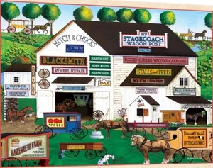 Jigsaw Puzzle Americana Freewheeling Black Smith Repairs 500 EZ Grip pieces NEW - Picture 1 of 1
